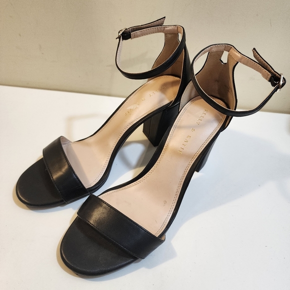 Kelly and Katie women's black block heels open toe strappy sandals size… - Picture 1 of 12